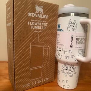 NEW Stanley The Quencher H2.0 FlowState 40 oz Tumbler Straw Bluey Bingo